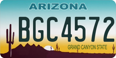 AZ license plate BGC4572
