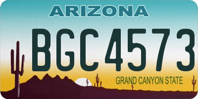 AZ license plate BGC4573