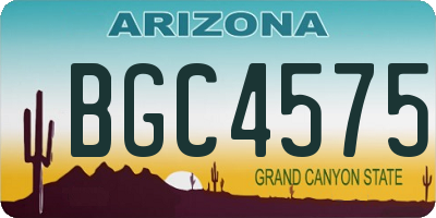 AZ license plate BGC4575