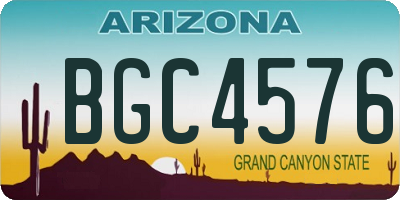 AZ license plate BGC4576