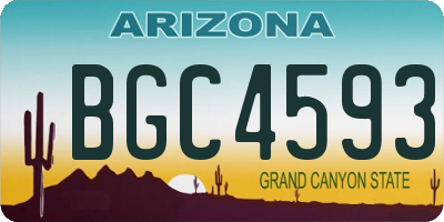 AZ license plate BGC4593