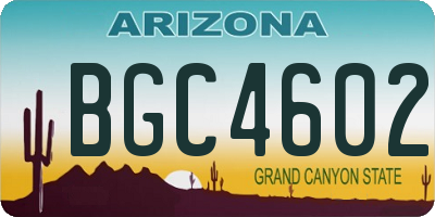 AZ license plate BGC4602