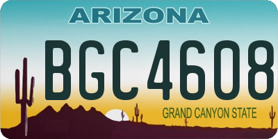 AZ license plate BGC4608