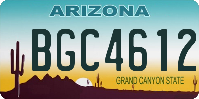 AZ license plate BGC4612
