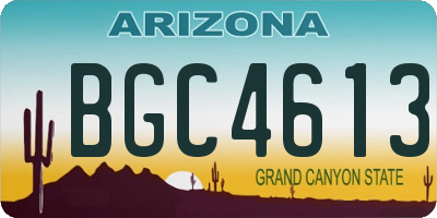 AZ license plate BGC4613