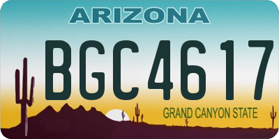 AZ license plate BGC4617