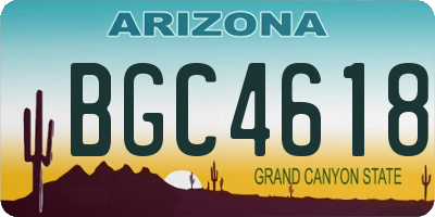 AZ license plate BGC4618
