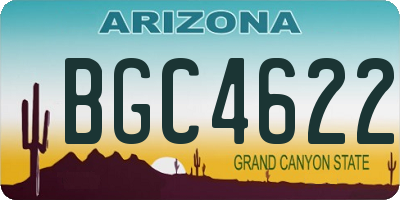AZ license plate BGC4622