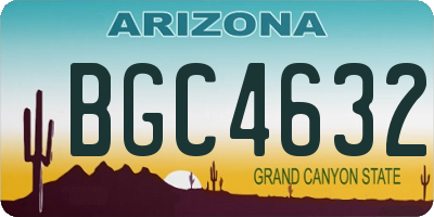 AZ license plate BGC4632