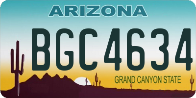 AZ license plate BGC4634