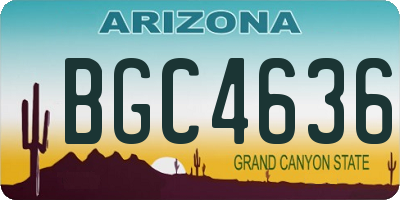 AZ license plate BGC4636