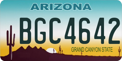 AZ license plate BGC4642