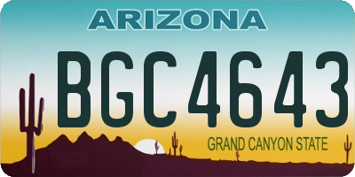 AZ license plate BGC4643