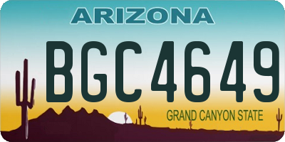 AZ license plate BGC4649