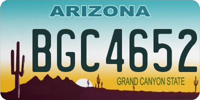 AZ license plate BGC4652