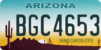 AZ license plate BGC4653