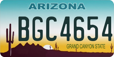 AZ license plate BGC4654