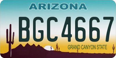 AZ license plate BGC4667