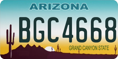 AZ license plate BGC4668