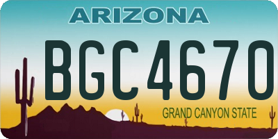 AZ license plate BGC4670