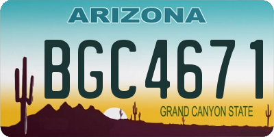 AZ license plate BGC4671