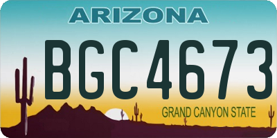AZ license plate BGC4673