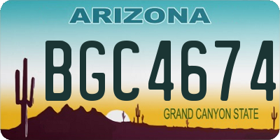 AZ license plate BGC4674