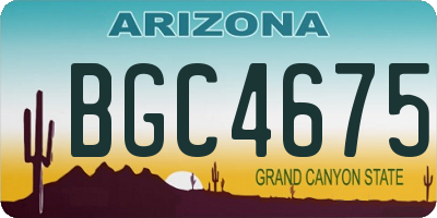 AZ license plate BGC4675