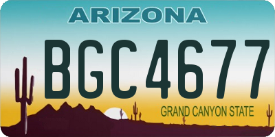 AZ license plate BGC4677