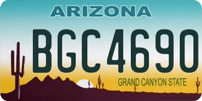 AZ license plate BGC4690