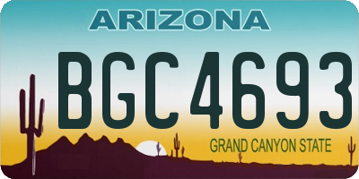 AZ license plate BGC4693
