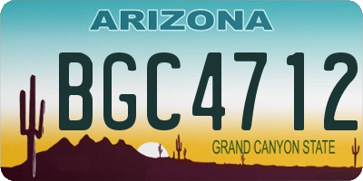 AZ license plate BGC4712
