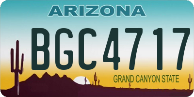AZ license plate BGC4717