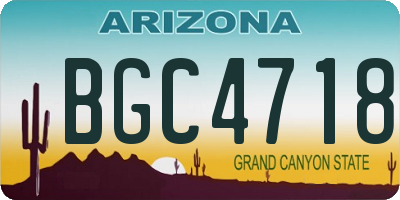 AZ license plate BGC4718