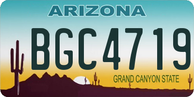 AZ license plate BGC4719