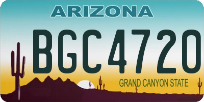 AZ license plate BGC4720