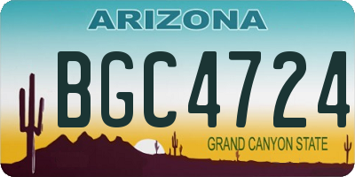 AZ license plate BGC4724
