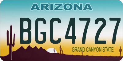 AZ license plate BGC4727