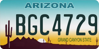 AZ license plate BGC4729