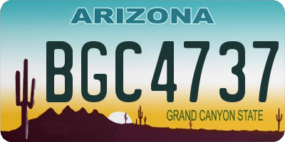 AZ license plate BGC4737