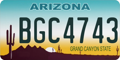 AZ license plate BGC4743