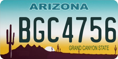 AZ license plate BGC4756