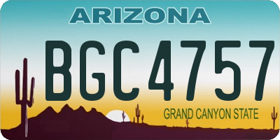 AZ license plate BGC4757