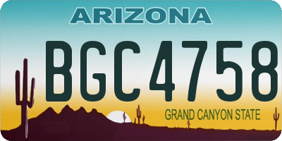AZ license plate BGC4758