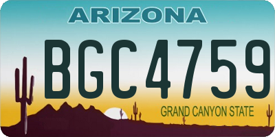 AZ license plate BGC4759