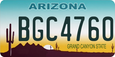 AZ license plate BGC4760