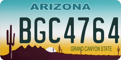 AZ license plate BGC4764