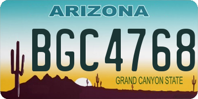 AZ license plate BGC4768
