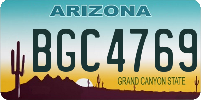 AZ license plate BGC4769