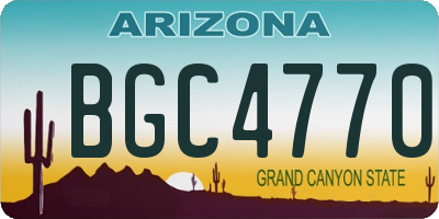 AZ license plate BGC4770